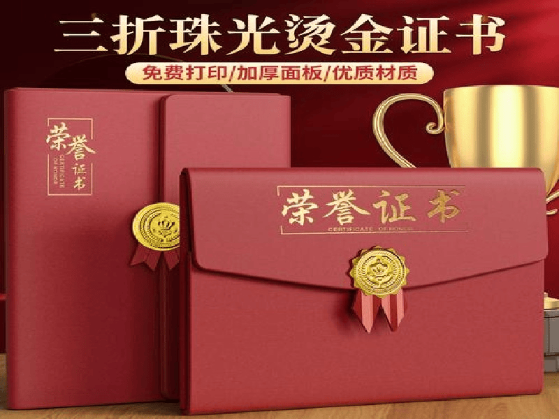 定制证书定制-蓝白极简政务风